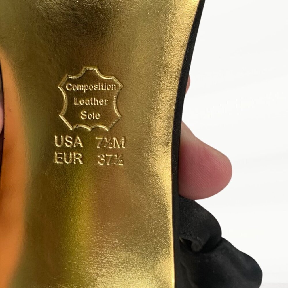 Nina Vitoria Black Luster Sandal, 3.5" Heels, Size 7.5 M US, 37.5 EU - Picture 8 of 11